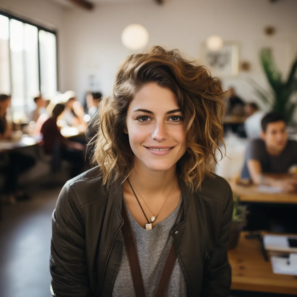 Mulher satisfeita cliente Portugal